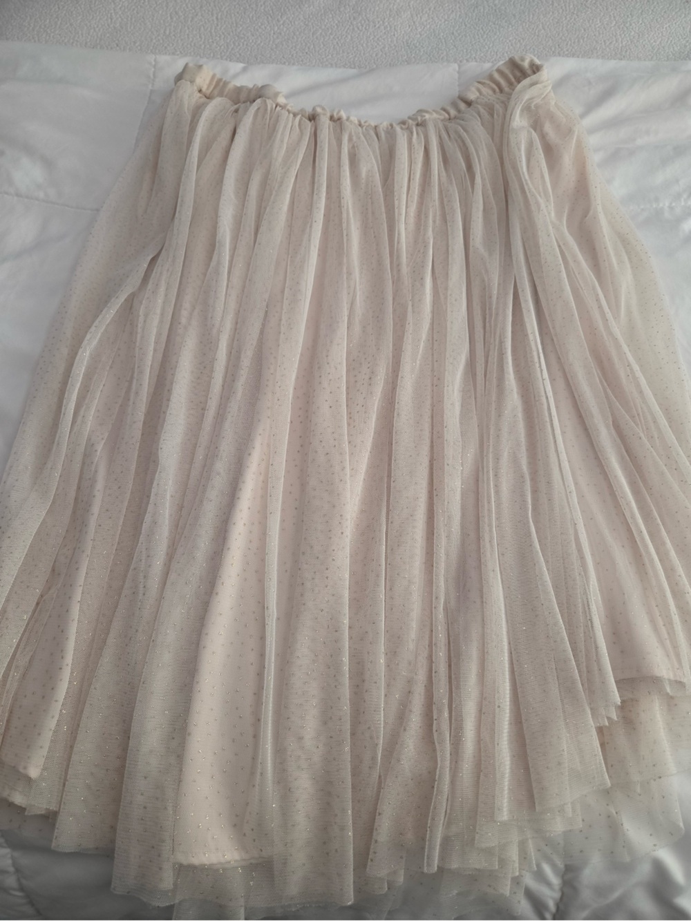 H&M Tulle Midi Cream Ivory Y2K Party Glitter Glam Casual Skirt Size XL Runs XXL